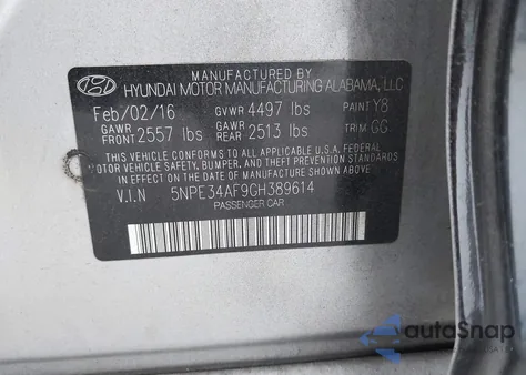 2016 Hyundai Sonata Limited from USA, damaged, VIN 5NPE34AF9GH389614